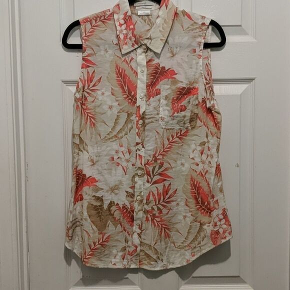 Van Heusen Studio floral print easyfit top Sz L - Picture 1 of 5